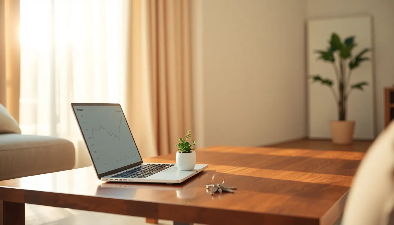 신혼부부가 집 도면을 보며 대화하는 모습